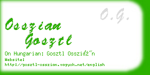 osszian gosztl business card
